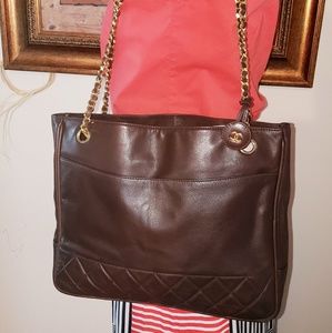 S🔴LD❗❗❗Auth CHANEL Vintage Quilted Gold Chain